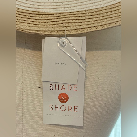 Shade & Shore Wide Brim Sun Hat in Tan and Cream - Picture 3 of 4